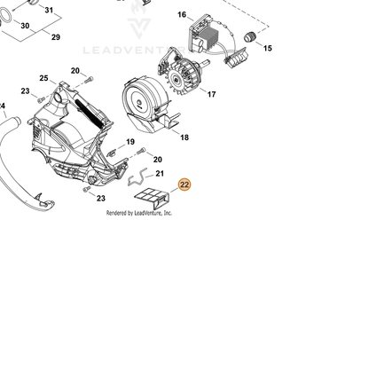 ECHO part A226002360 — IPL diagram snippet (6x zoom, amber highlight)