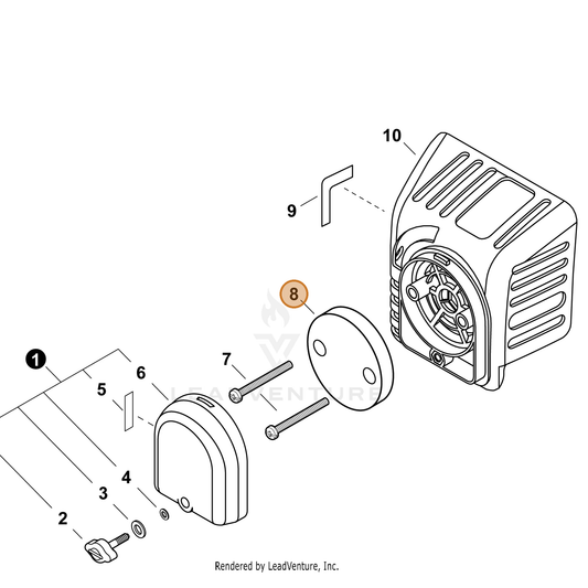 Echo part A226002390 — IPL diagram snippet (6x zoom, amber highlight)