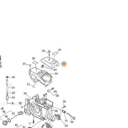 ECHO part A232000011 — IPL diagram snippet (6x zoom, amber highlight)