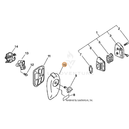 ECHO part A232000160 — IPL diagram snippet (6x zoom, amber highlight)