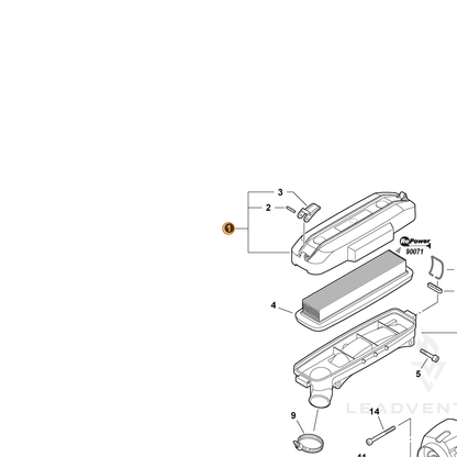 ECHO part A232000170 — IPL diagram snippet (6x zoom, amber highlight)