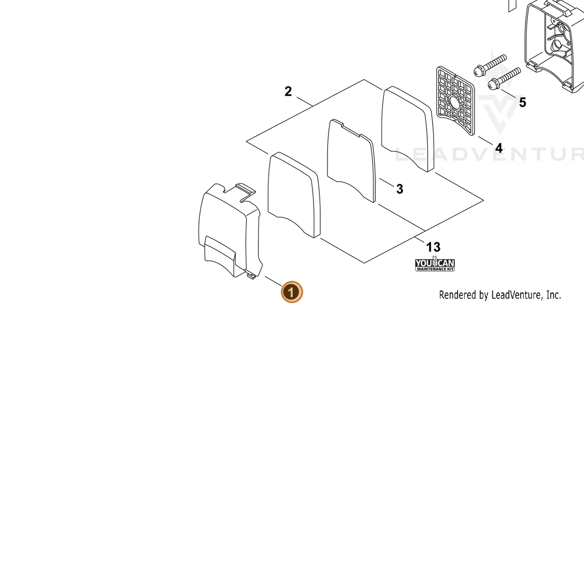 ECHO part A232000312 — IPL diagram snippet (6x zoom, amber highlight)