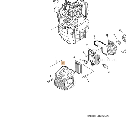 ECHO part A232000390 — IPL diagram snippet (6x zoom, amber highlight)