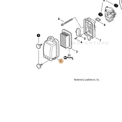 ECHO part A232000462 — IPL diagram snippet (6x zoom, amber highlight)