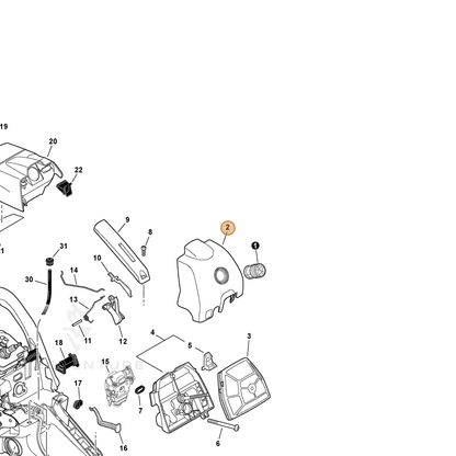 ECHO part A232001401 — IPL diagram snippet (6x zoom, amber highlight)