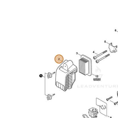 ECHO part A232001780 — IPL diagram snippet (6x zoom, amber highlight)