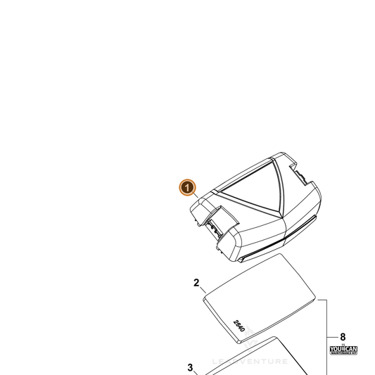 ECHO part A232002000 — IPL diagram snippet (6x zoom, amber highlight)
