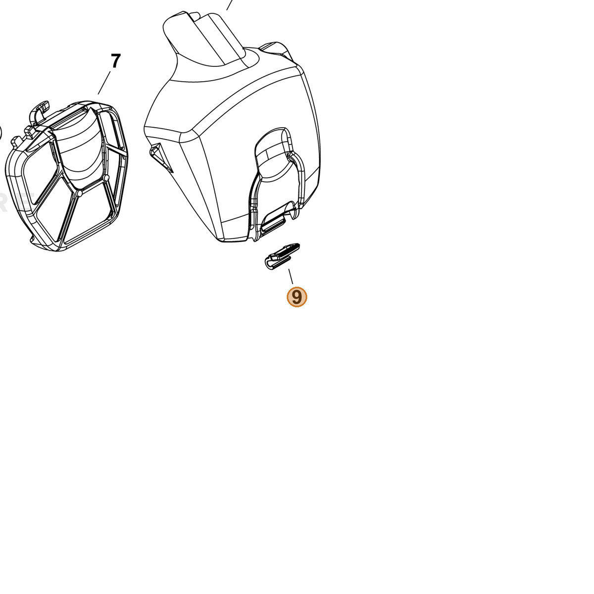 Echo part A235000420 — IPL diagram snippet (6x zoom, amber highlight)
