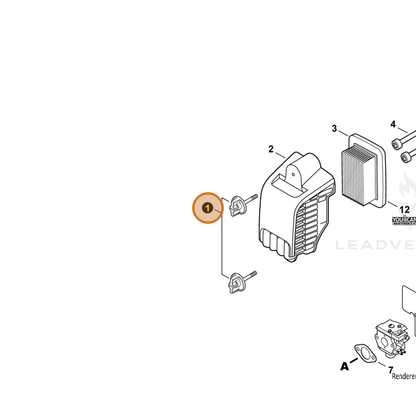 ECHO part A235000450 — IPL diagram snippet (6x zoom, amber highlight)