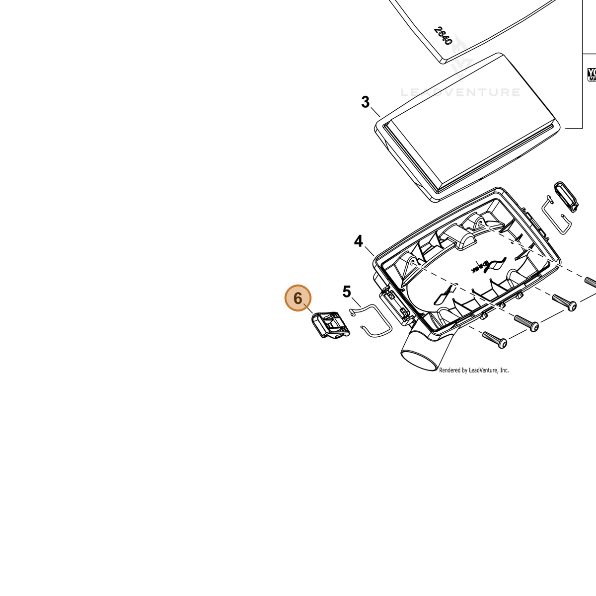 ECHO part A235000460 — IPL diagram snippet (6x zoom, amber highlight)