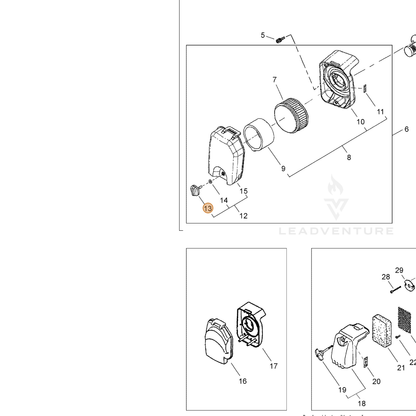 ECHO part A235000490 — IPL diagram snippet (6x zoom, amber highlight)