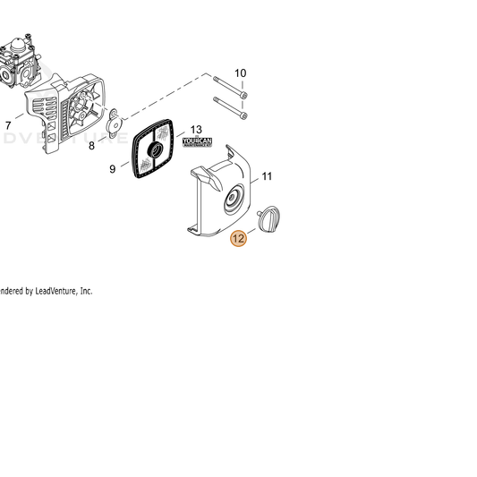 Echo part A235000520 — IPL diagram snippet (6x zoom, amber highlight)