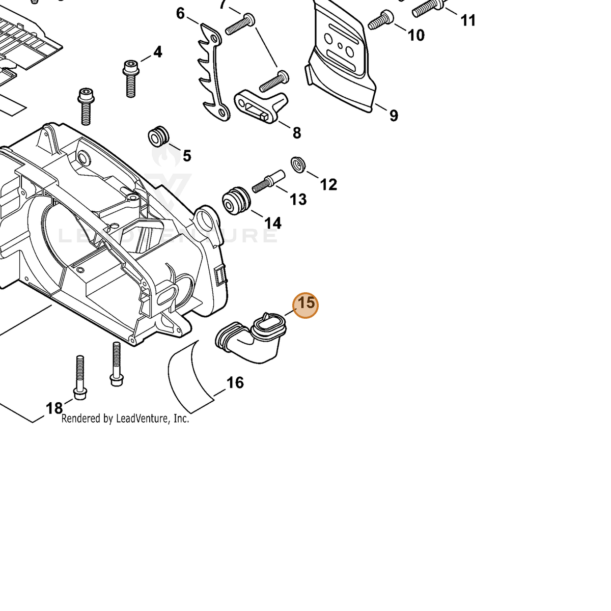 ECHO part A239000030 — IPL diagram snippet (6x zoom, amber highlight)