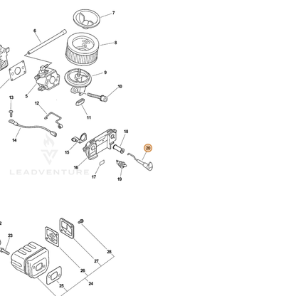 ECHO part A241000140 — IPL diagram snippet (6x zoom, amber highlight)