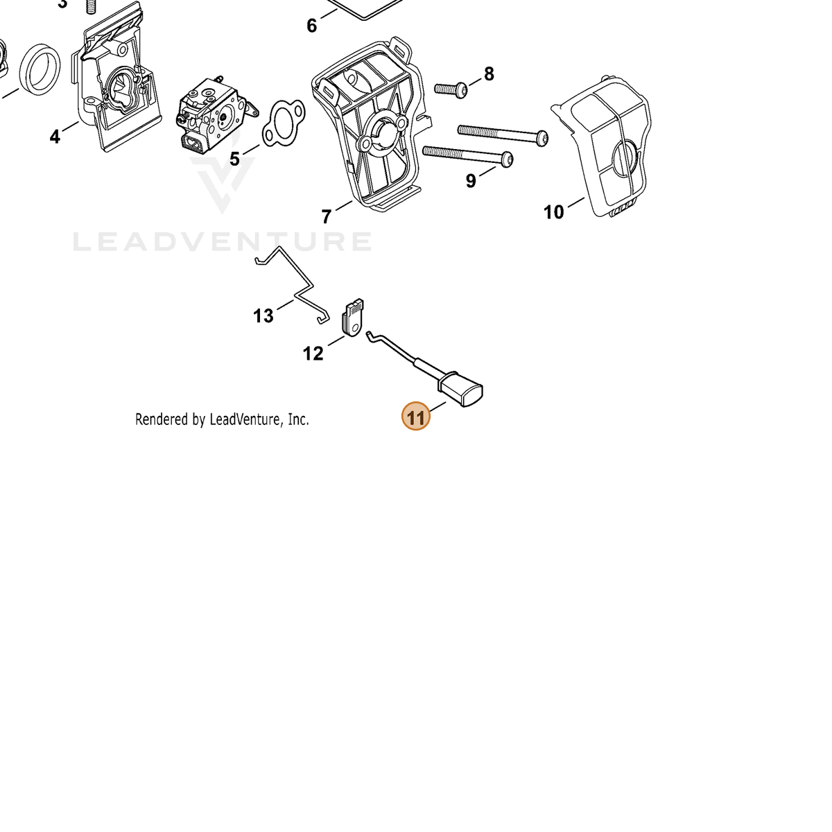 ECHO part A241000150 — IPL diagram snippet (6x zoom, amber highlight)