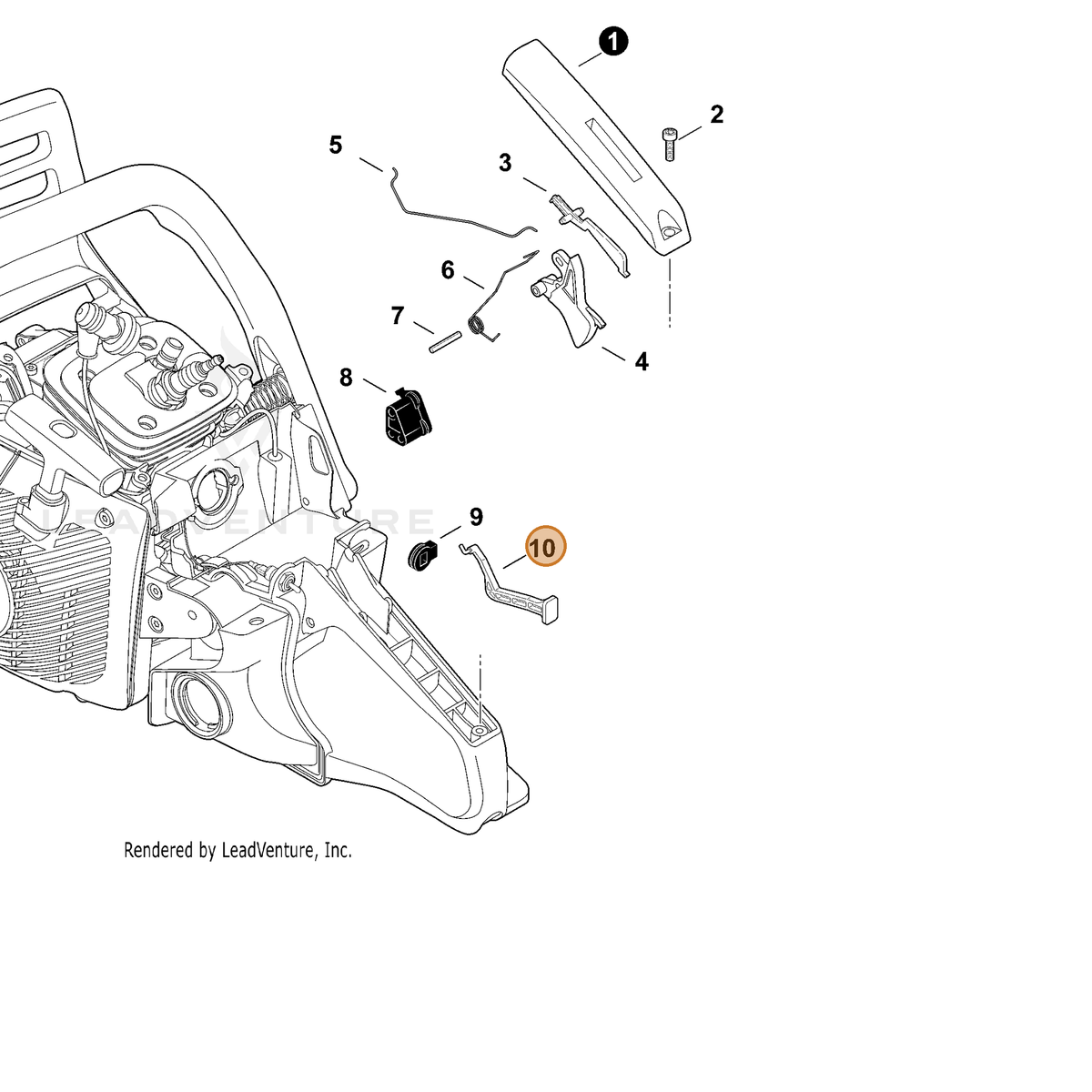 ECHO part A241000172 — IPL diagram snippet (6x zoom, amber highlight)