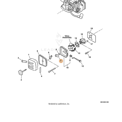ECHO part A243000120 — IPL diagram snippet (6x zoom, amber highlight)