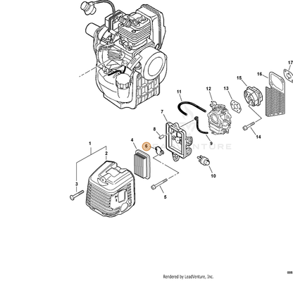 ECHO part A244000010 — IPL diagram snippet (6x zoom, amber highlight)