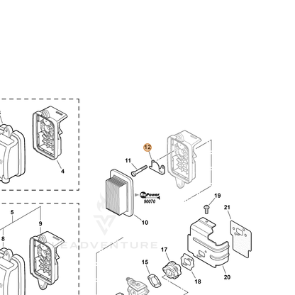 ECHO part A244000020 — IPL diagram snippet (6x zoom, amber highlight)