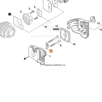 ECHO part A244000070 — IPL diagram snippet (6x zoom, amber highlight)