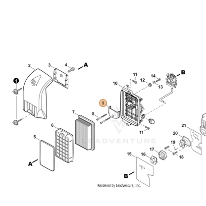 ECHO part A244000090 — IPL diagram snippet (6x zoom, amber highlight)