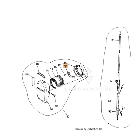 Echo part A244000150 — IPL diagram snippet (6x zoom, amber highlight)
