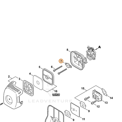ECHO part A244000310 — IPL diagram snippet (6x zoom, amber highlight)