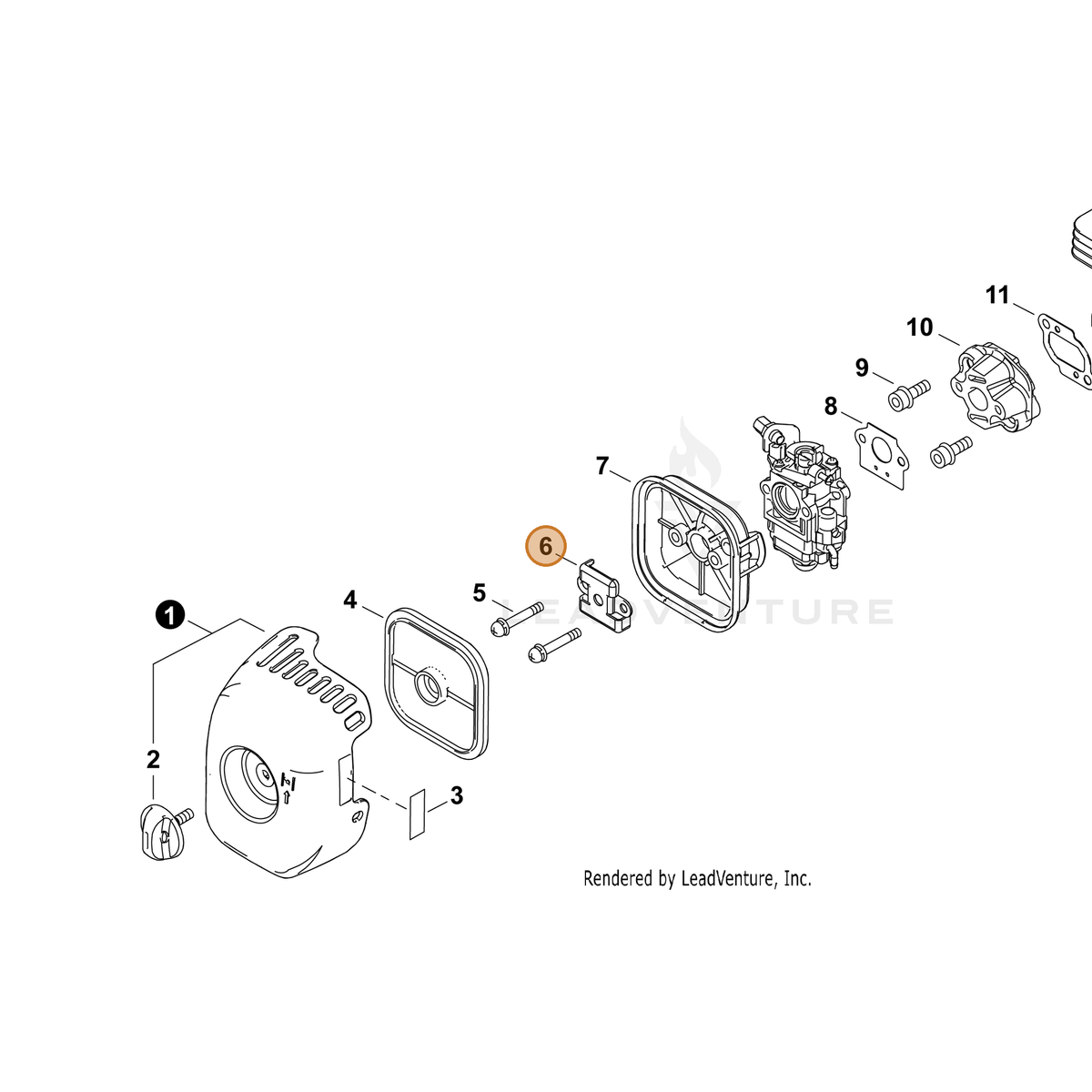 ECHO part A244000380 — IPL diagram snippet (6x zoom, amber highlight)