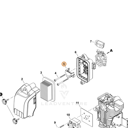 ECHO part A244000400 — IPL diagram snippet (6x zoom, amber highlight)