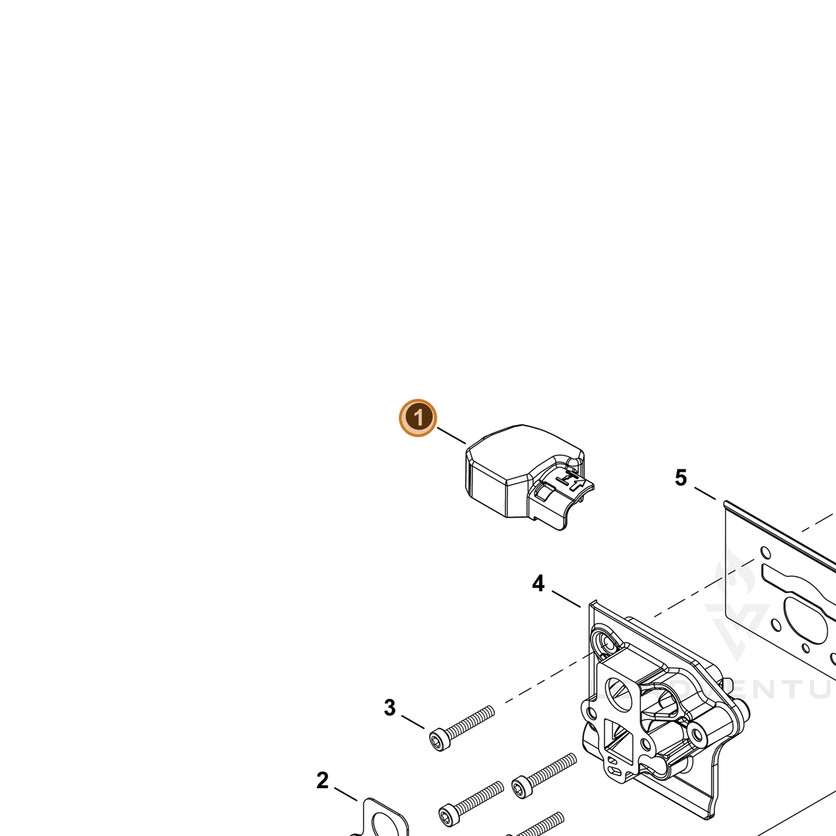 ECHO part A246000050 — IPL diagram snippet (6x zoom, amber highlight)