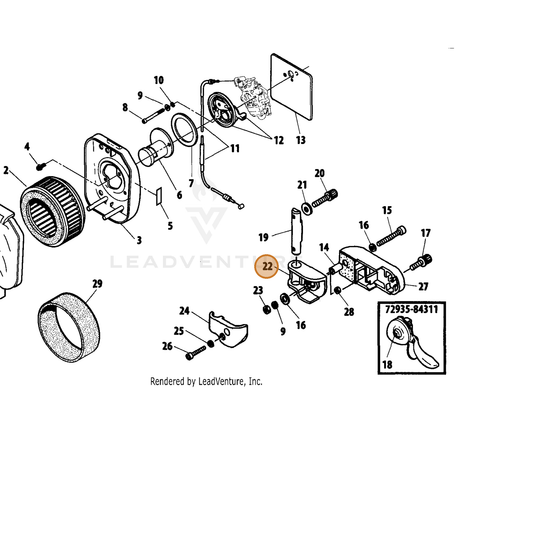 Echo part A250000200 — IPL diagram snippet (6x zoom, amber highlight)