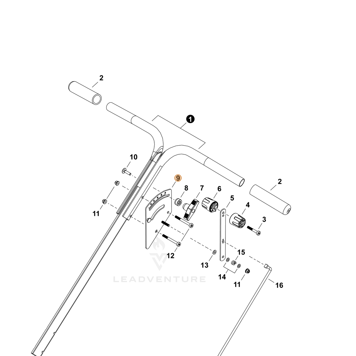 ECHO part A250000630 — IPL diagram snippet (6x zoom, amber highlight)