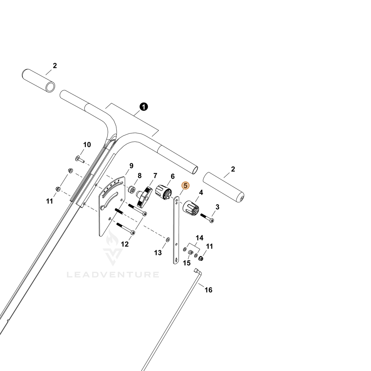 ECHO part A253000210 — IPL diagram snippet (6x zoom, amber highlight)