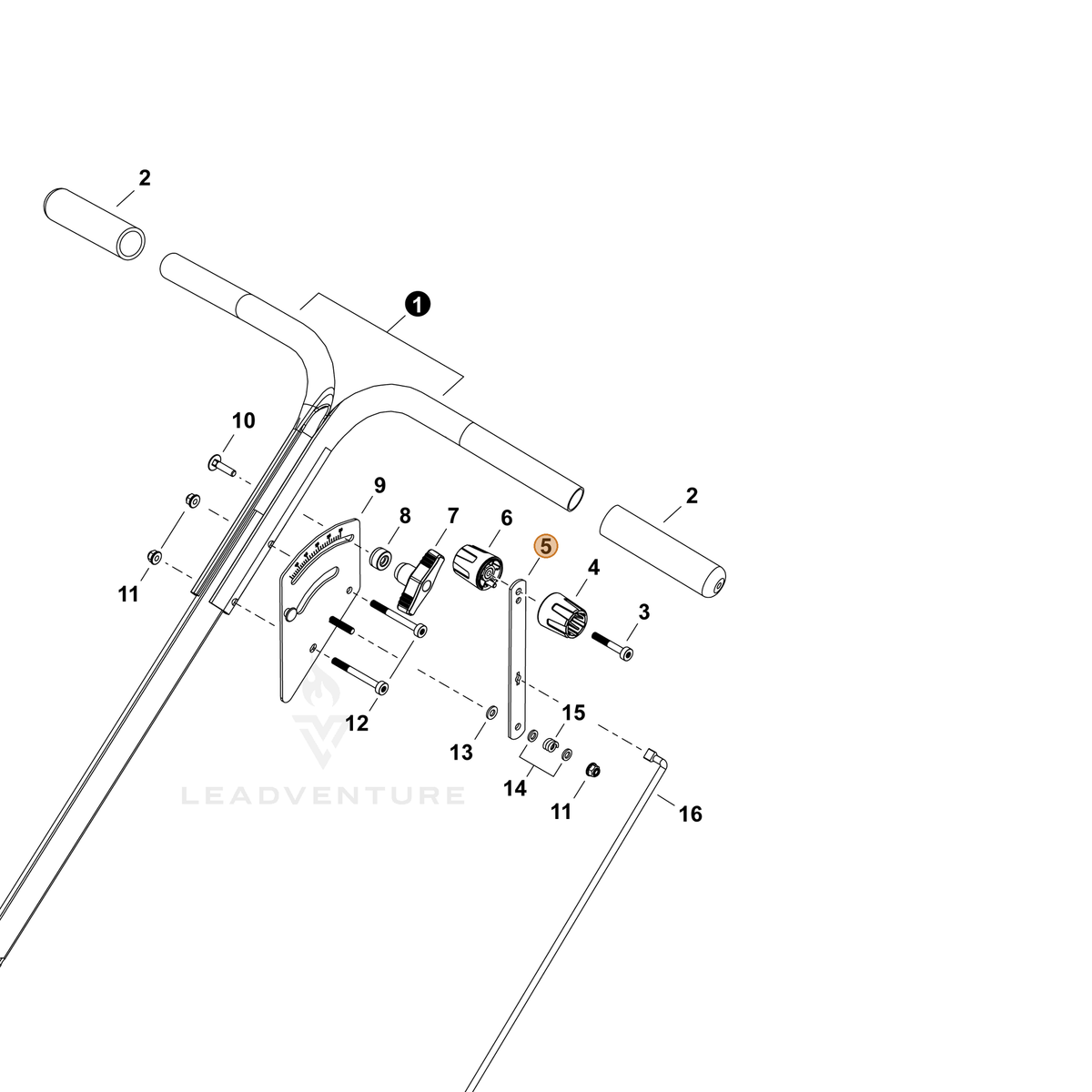 ECHO part A253000220 — IPL diagram snippet (6x zoom, amber highlight)