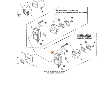 ECHO part A300000110 — IPL diagram snippet (6x zoom, amber highlight)