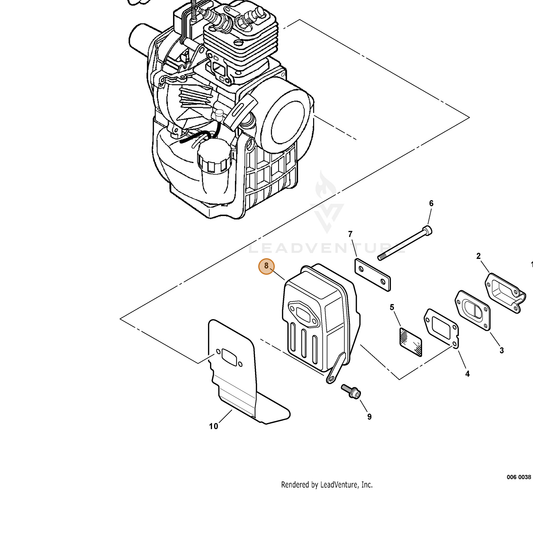 Echo part A300000232 — IPL diagram snippet (6x zoom, amber highlight)