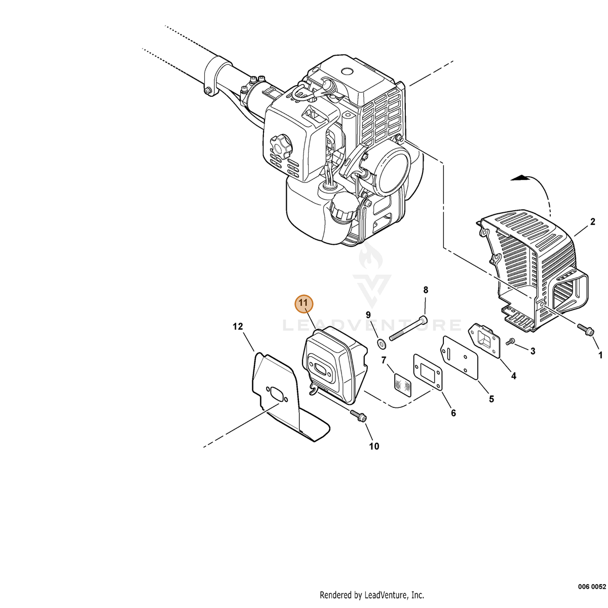 ECHO part A300000260 — IPL diagram snippet (6x zoom, amber highlight)