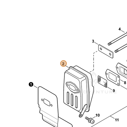 ECHO part A300000281 — IPL diagram snippet (6x zoom, amber highlight)