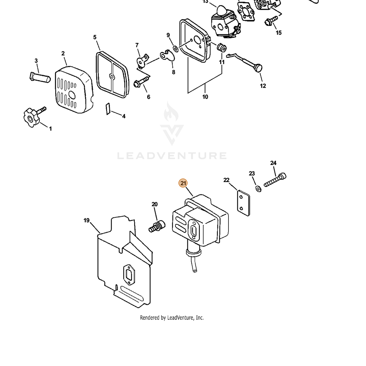 ECHO part A300000411 — IPL diagram snippet (6x zoom, amber highlight)