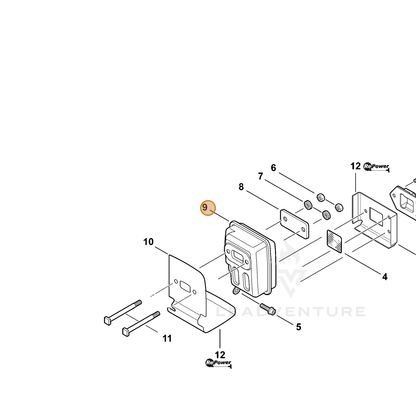 ECHO part A300000640 — IPL diagram snippet (6x zoom, amber highlight)