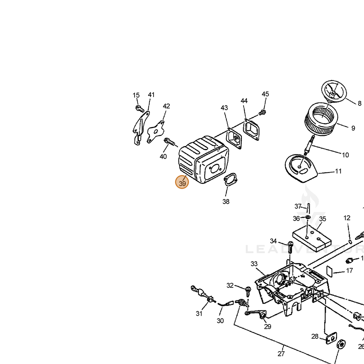 ECHO part A300000781 — IPL diagram snippet (6x zoom, amber highlight)