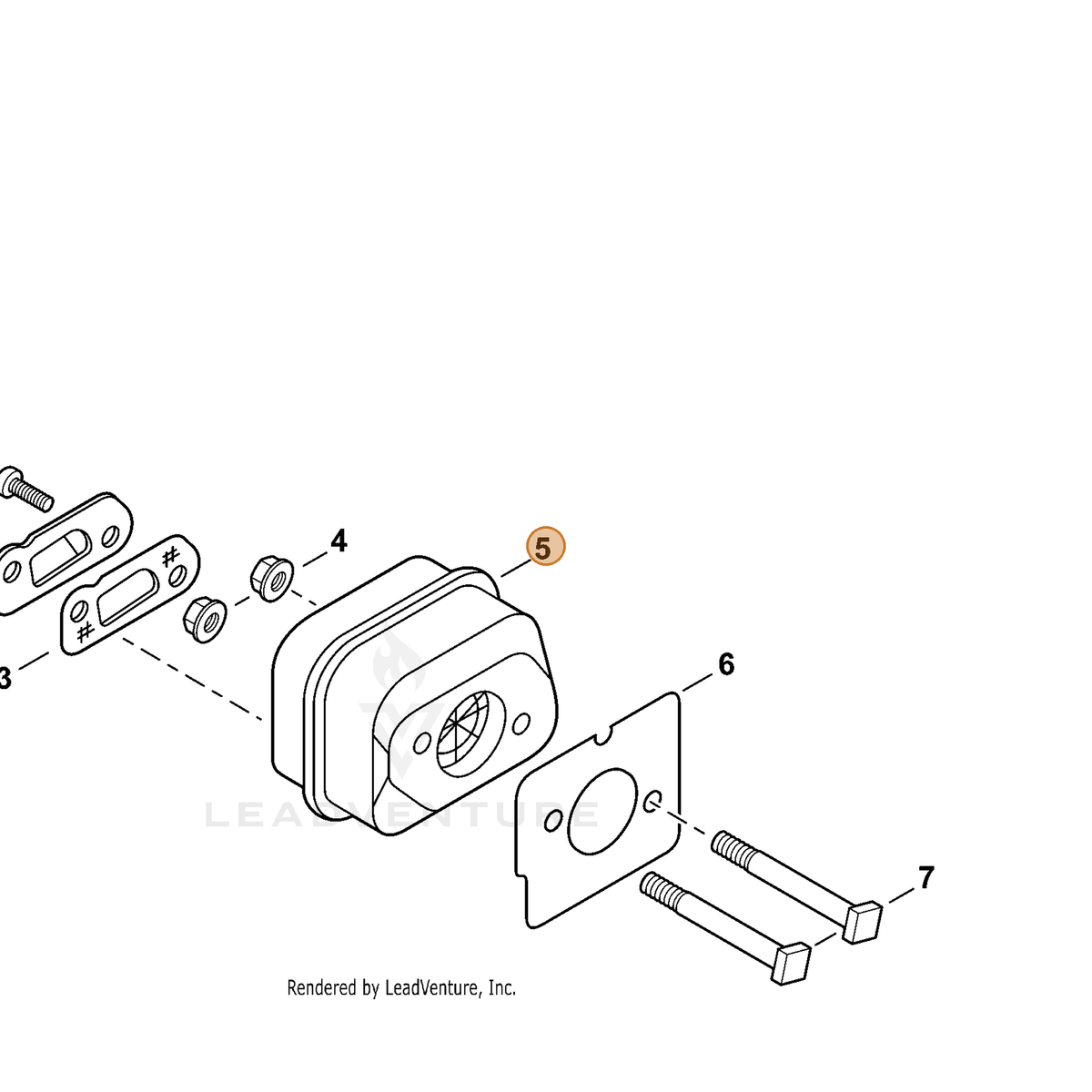 ECHO part A300000831 — IPL diagram snippet (6x zoom, amber highlight)