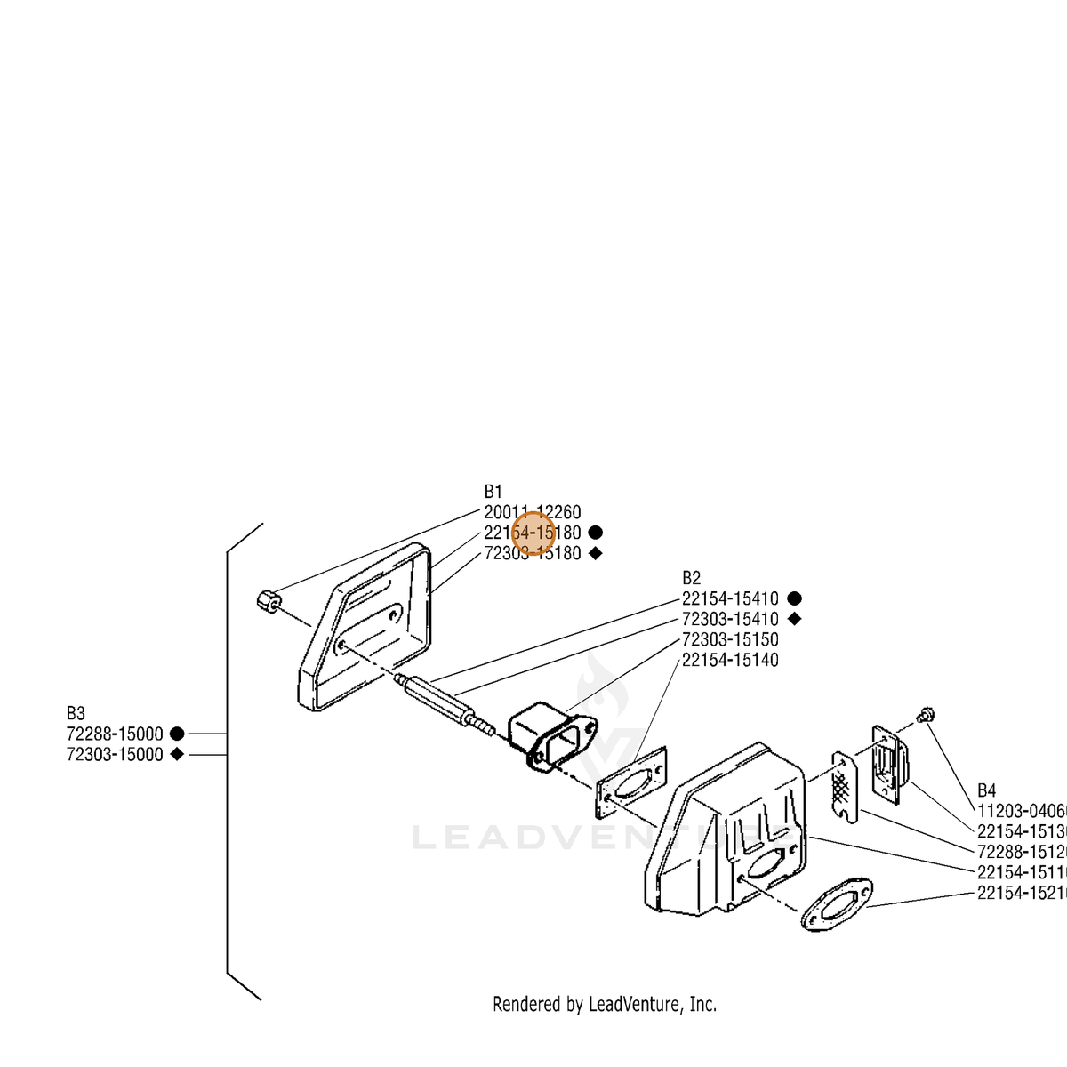 Echo part A300001320 — IPL diagram snippet (6x zoom, amber highlight)