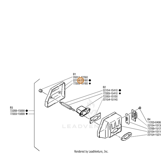 Echo part A300001320 — IPL diagram snippet (6x zoom, amber highlight)