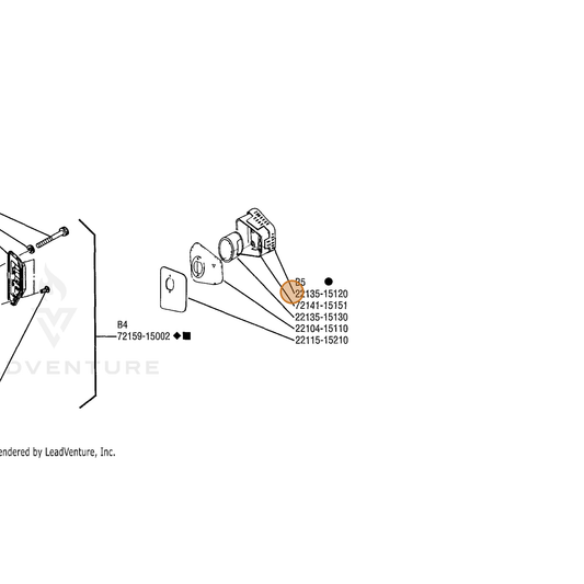Echo part A300001370 — IPL diagram snippet (6x zoom, amber highlight)