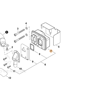 ECHO part A300001600 — IPL diagram snippet (6x zoom, amber highlight)