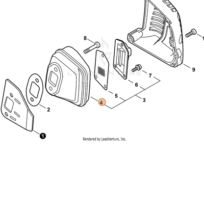 ECHO part A300001720 — IPL diagram snippet (6x zoom, amber highlight)