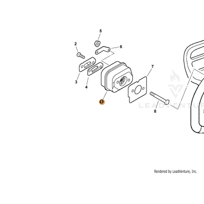 ECHO part A300001791 — IPL diagram snippet (6x zoom, amber highlight)