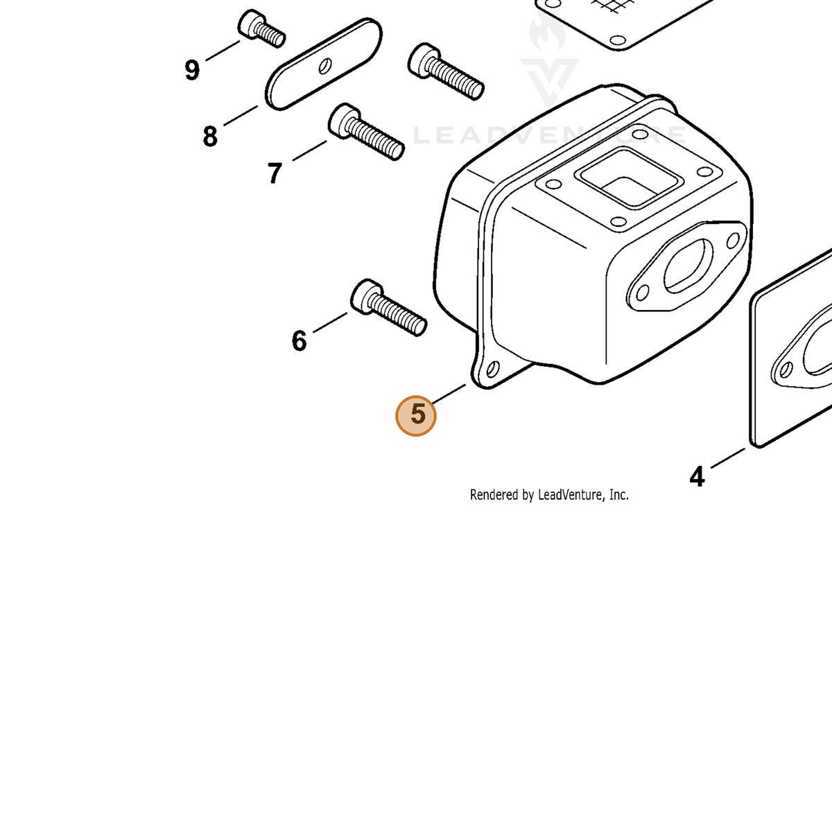 ECHO part A300001811 — IPL diagram snippet (6x zoom, amber highlight)