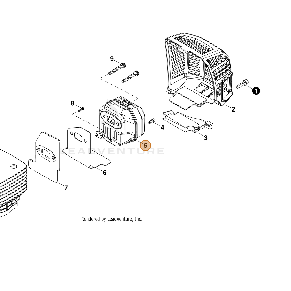 ECHO part A300001850 — IPL diagram snippet (6x zoom, amber highlight)